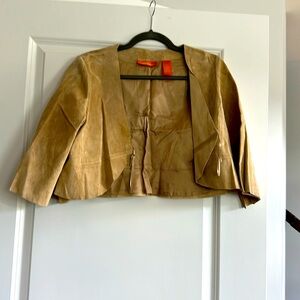 Intuitions genuine suede crop jacket SZ: M